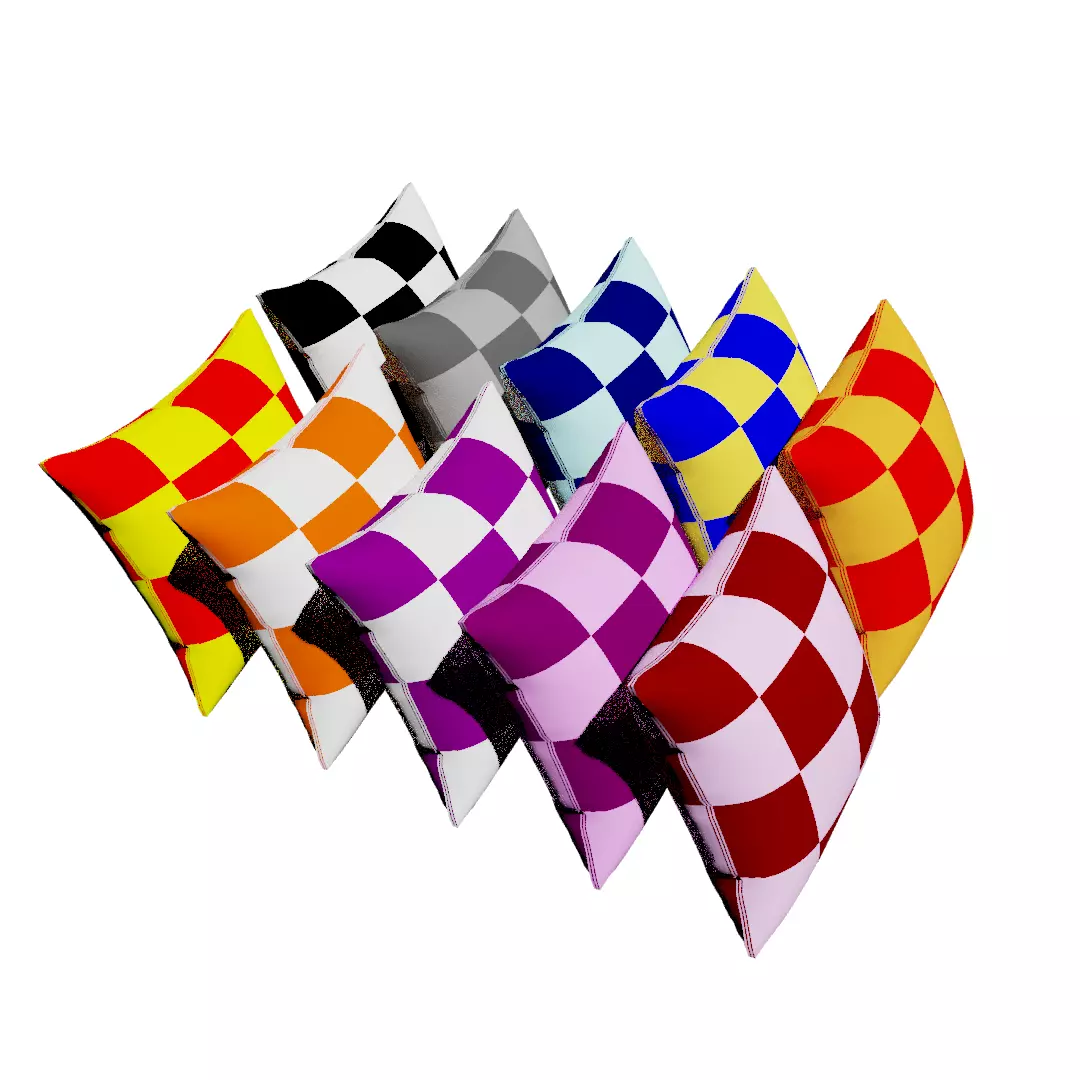 Pillows multi-colors 3D model_0