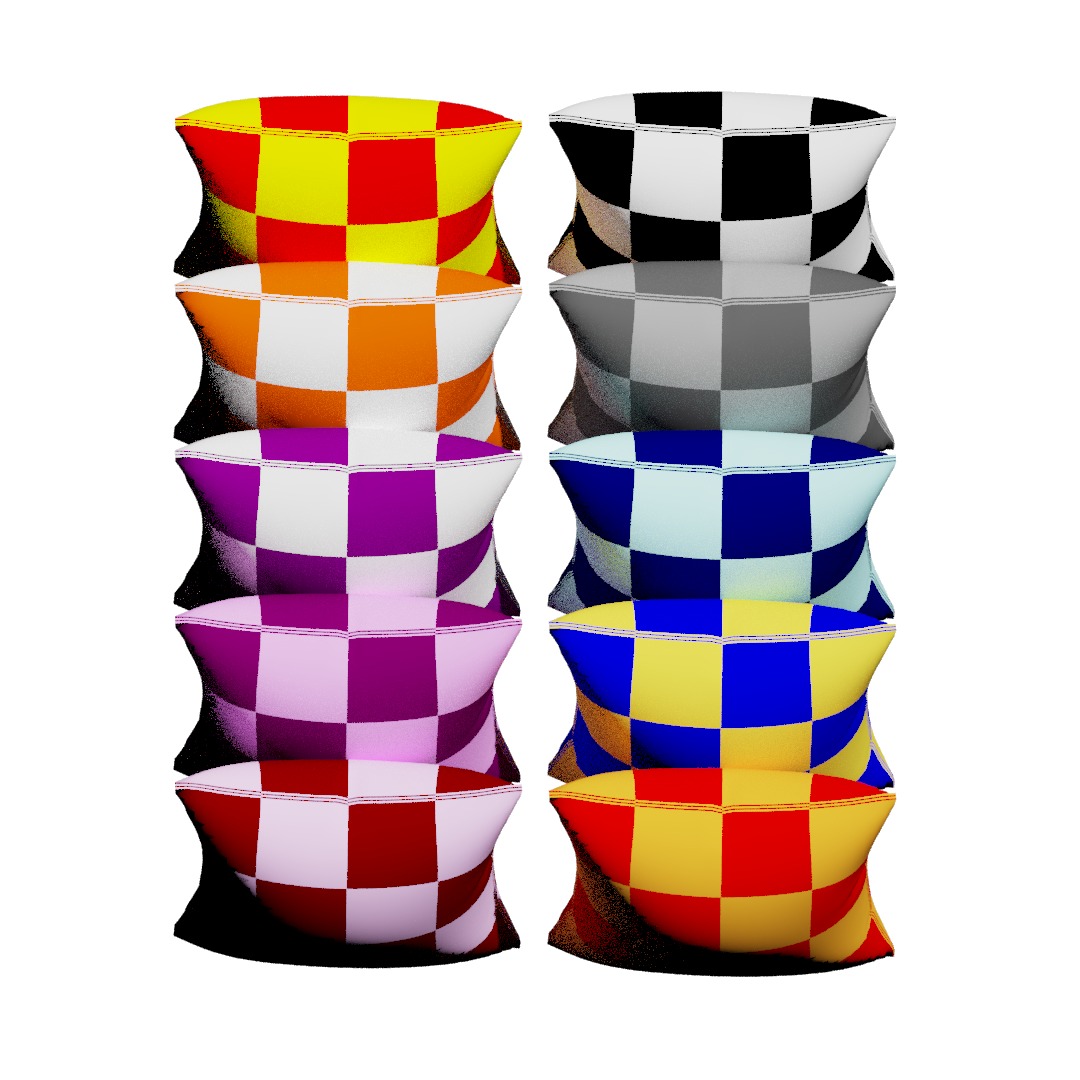 Pillows multi-colors 3D model_2