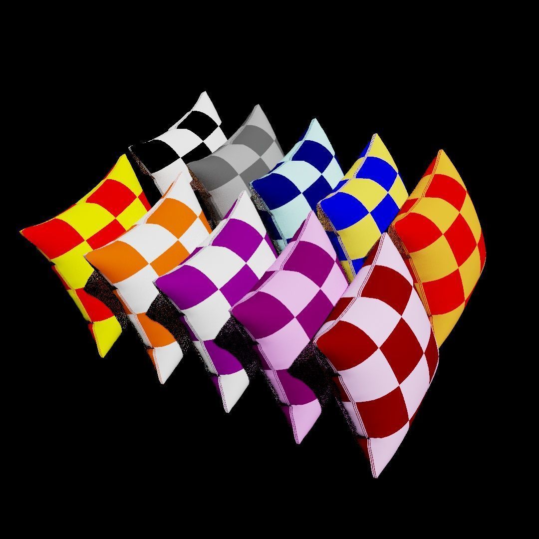 Pillows multi-colors 3D model_9