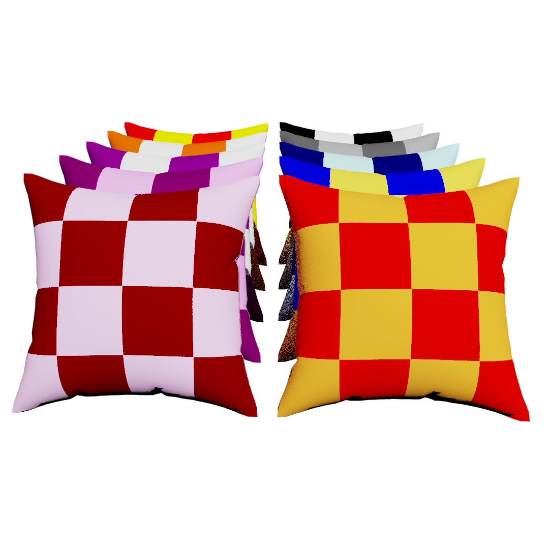 Pillows multi-colors 3D model_1