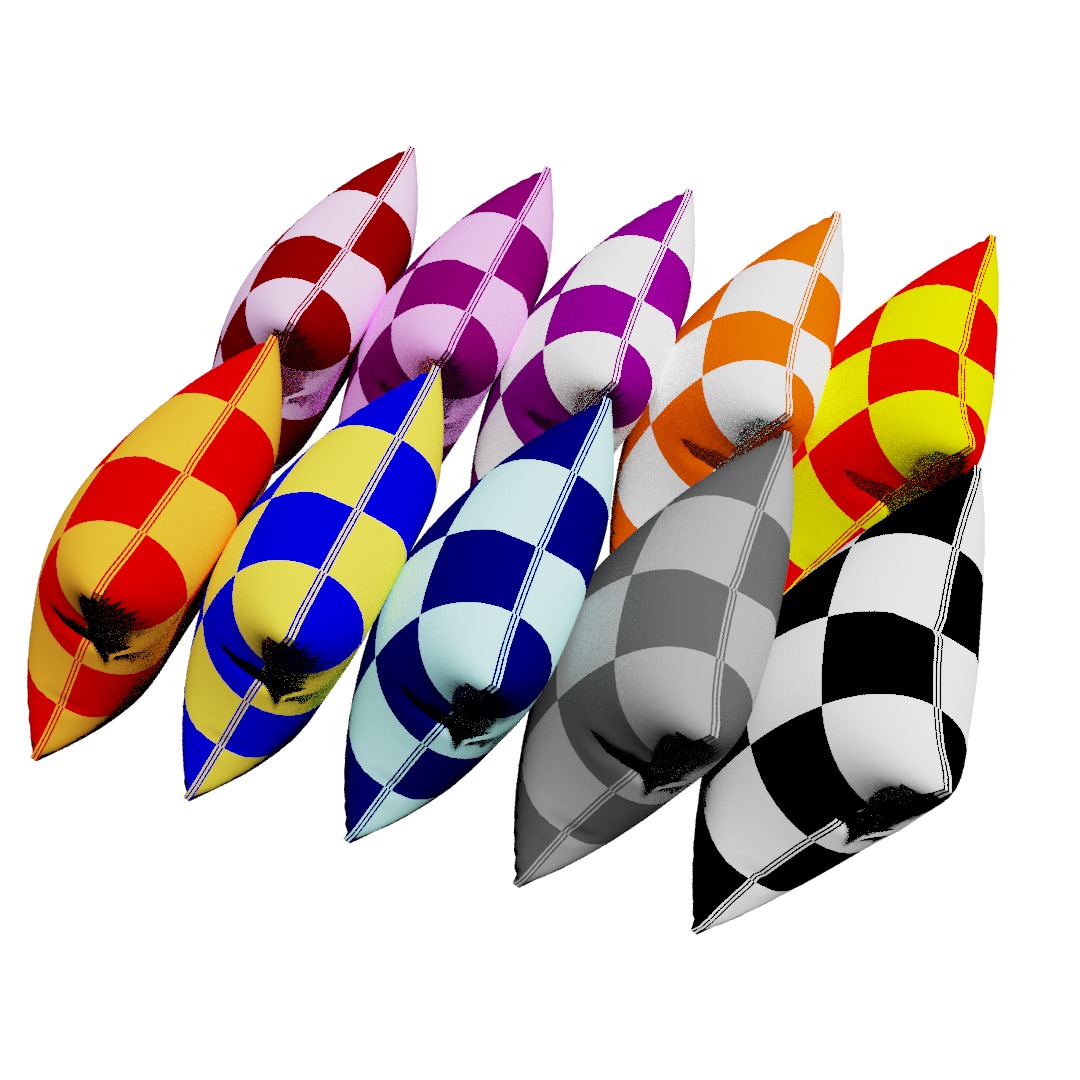 Pillows multi-colors 3D model_4