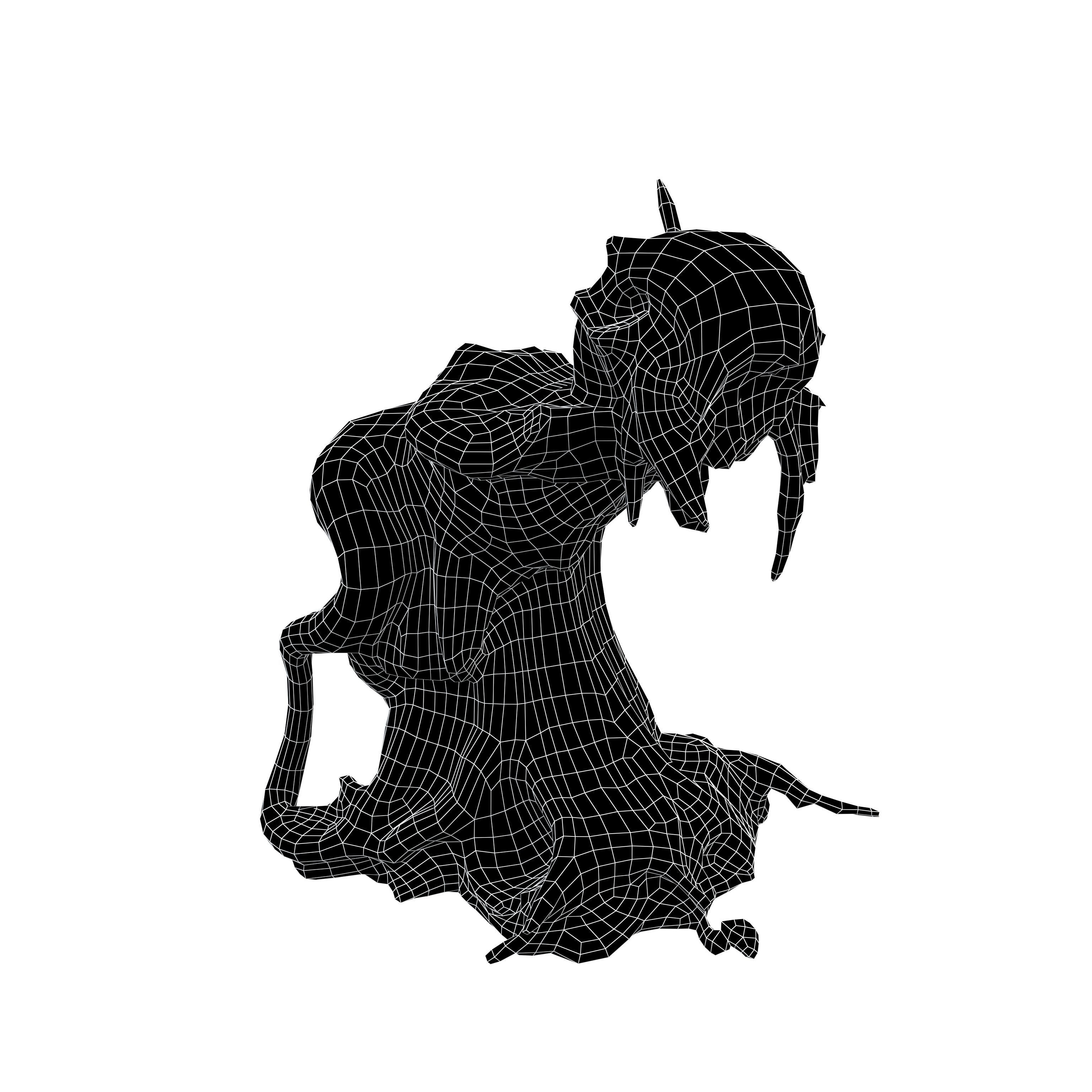 Monster Abstract Fossils v1 001 Low-poly 3D model_5