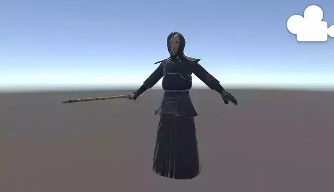 Japan kendo man with katana