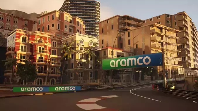 Formula 1 Monaco Track Low-poly 3D model