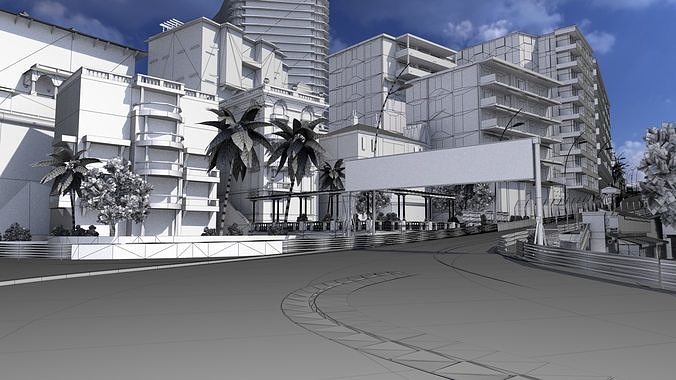 Formula 1 Monaco Track Low-poly 3D model 2