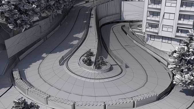 Formula 1 Monaco Track Low-poly 3D model 6