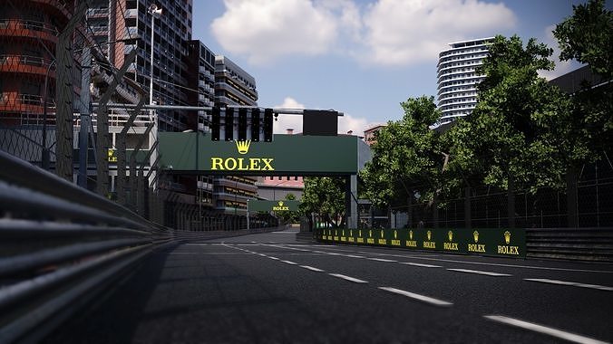 Formula 1 Monaco Track Low-poly 3D model 3