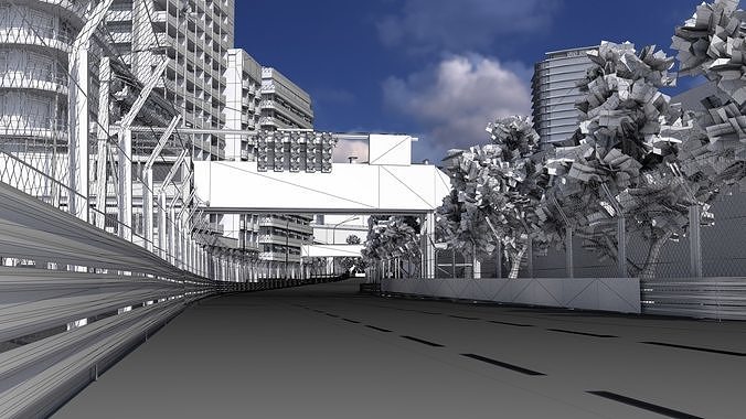 Formula 1 Monaco Track Low-poly 3D model 4