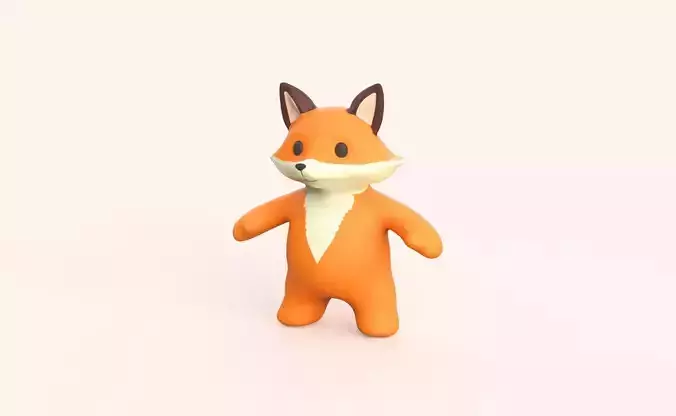 Little animal baby - Fox cute - Character012 Low-poly 3D model