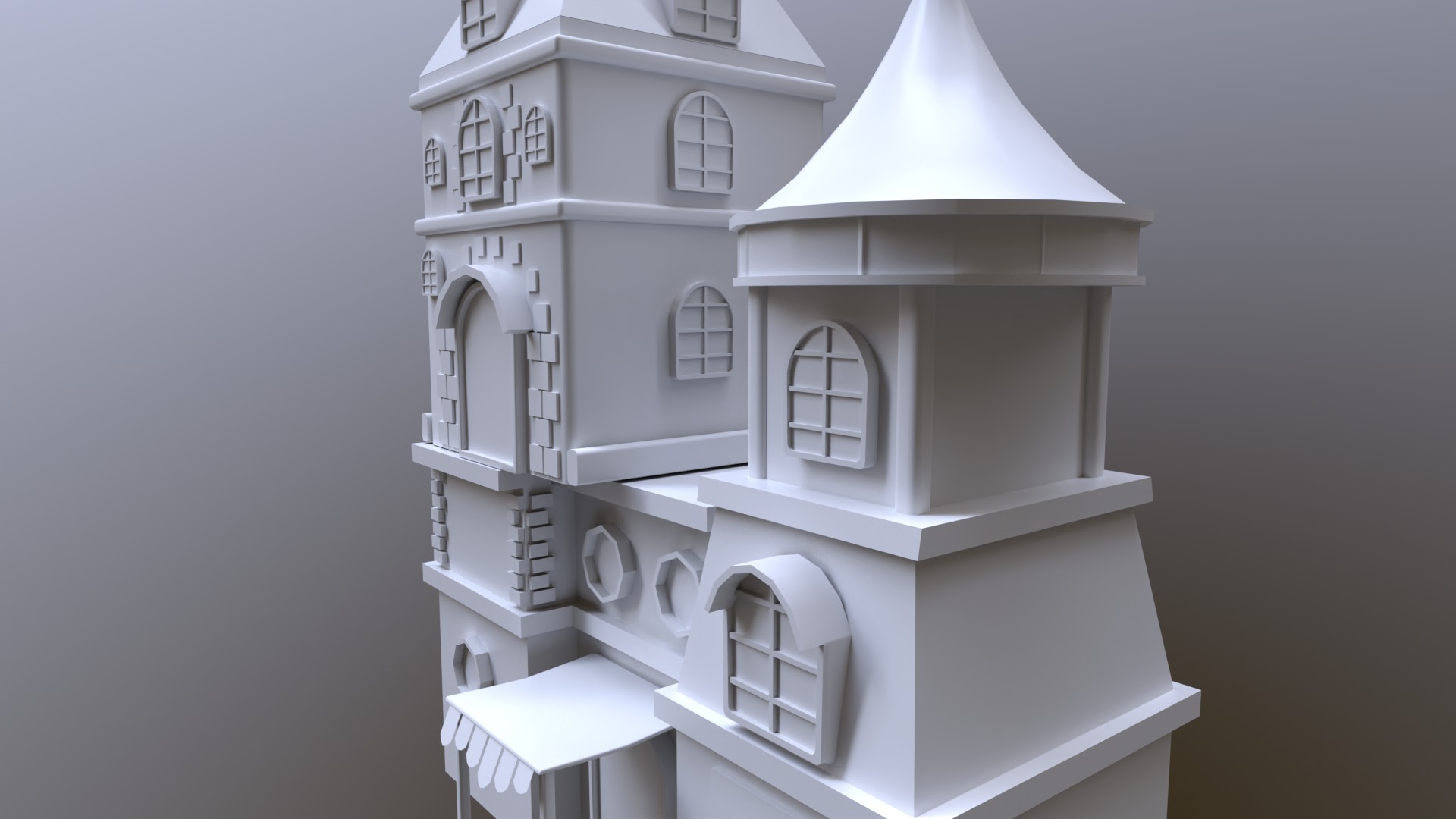 cartoon house 3D model_4