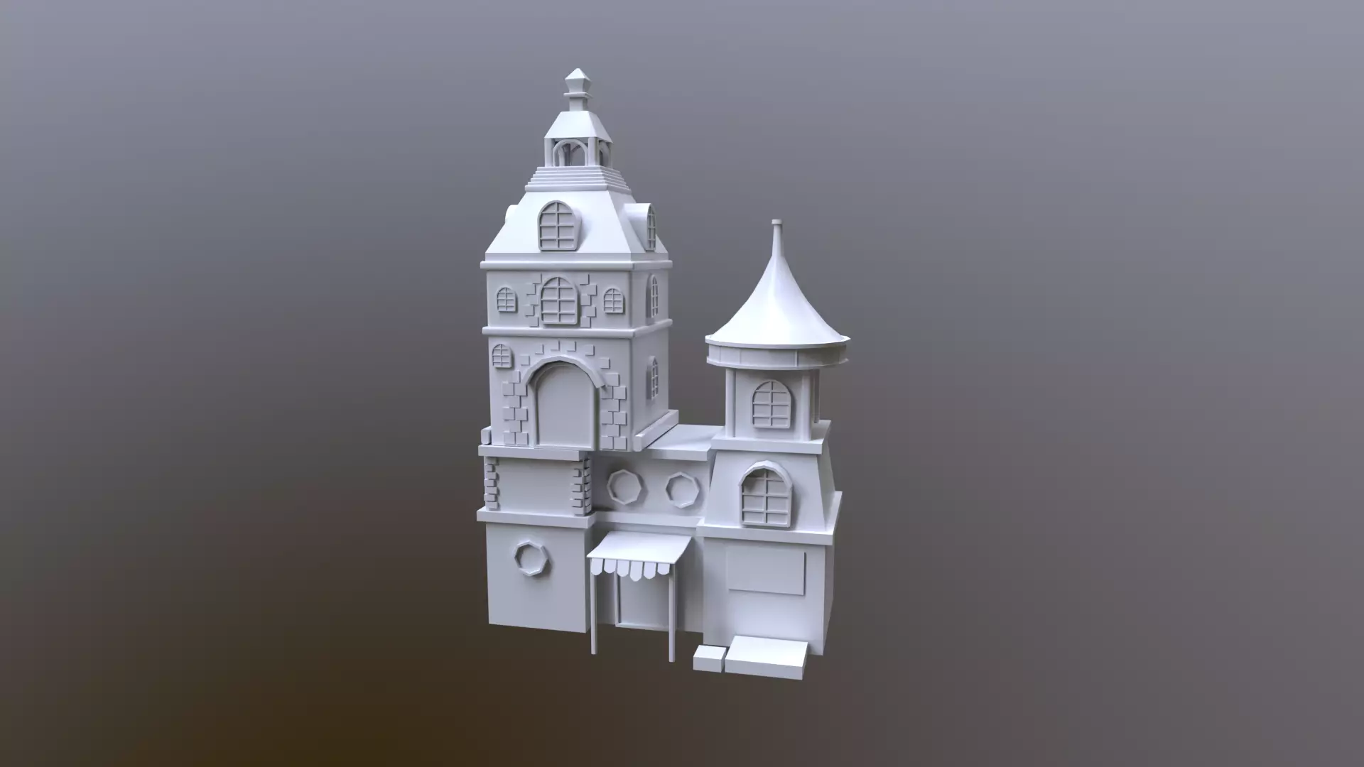 cartoon house 3D model_0