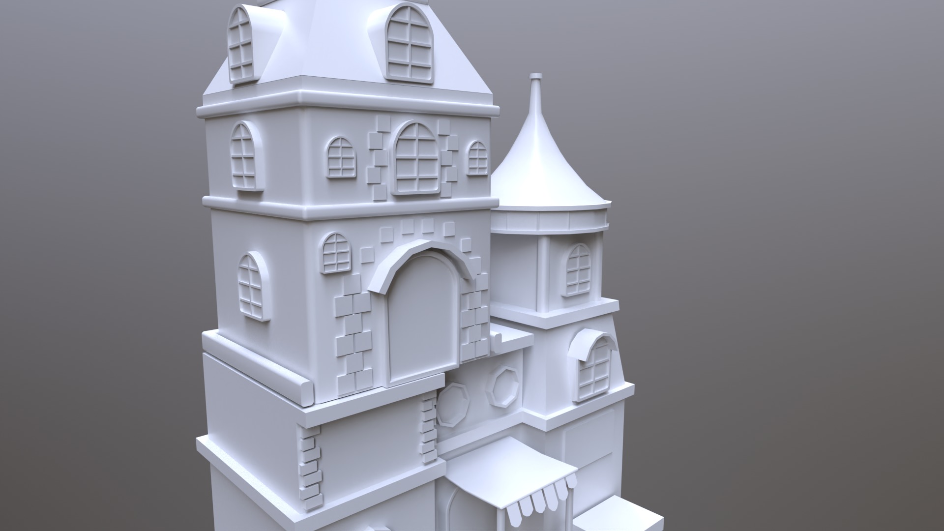 cartoon house 3D model_3