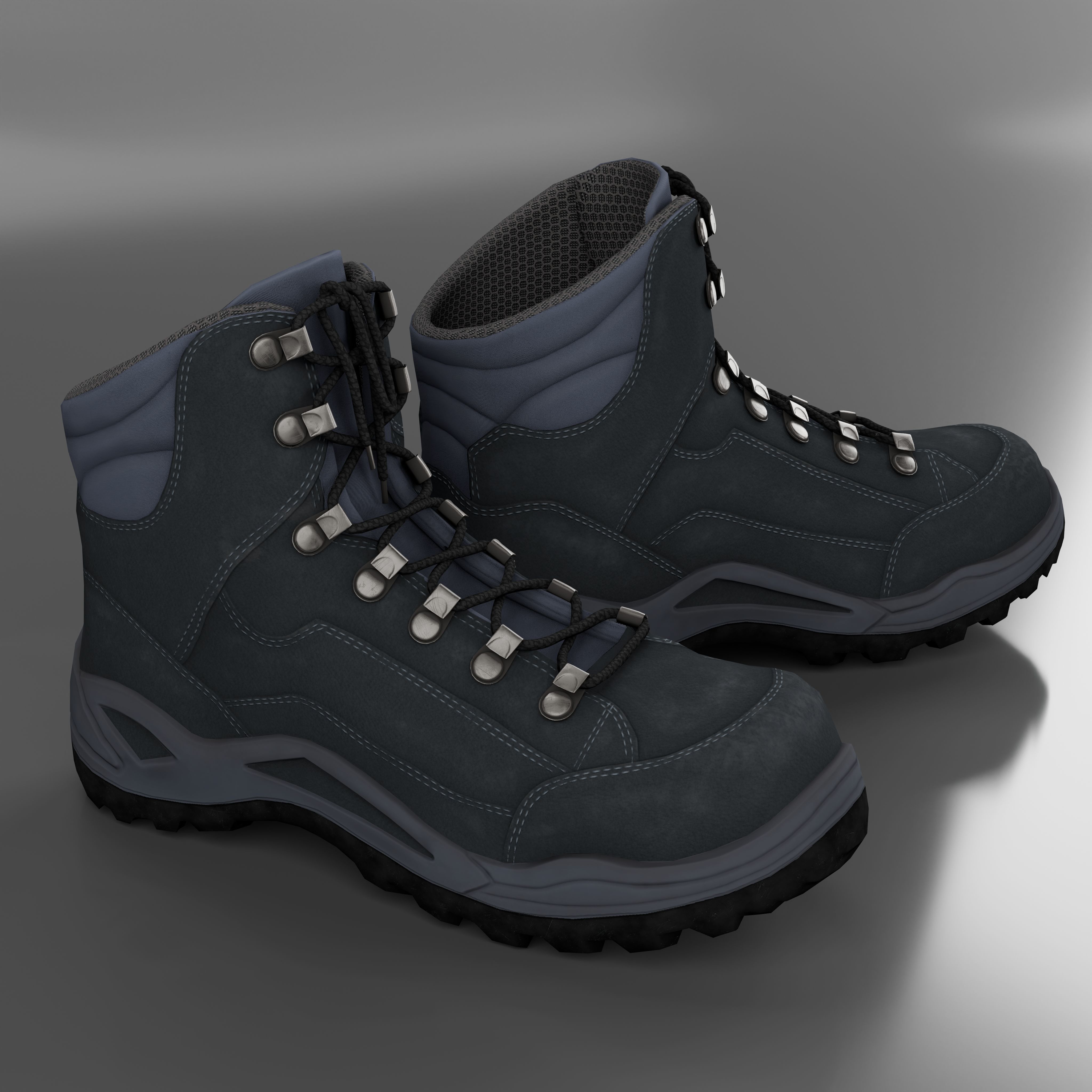 Boots 3 variation Game Ready Low-poly 3D model_1