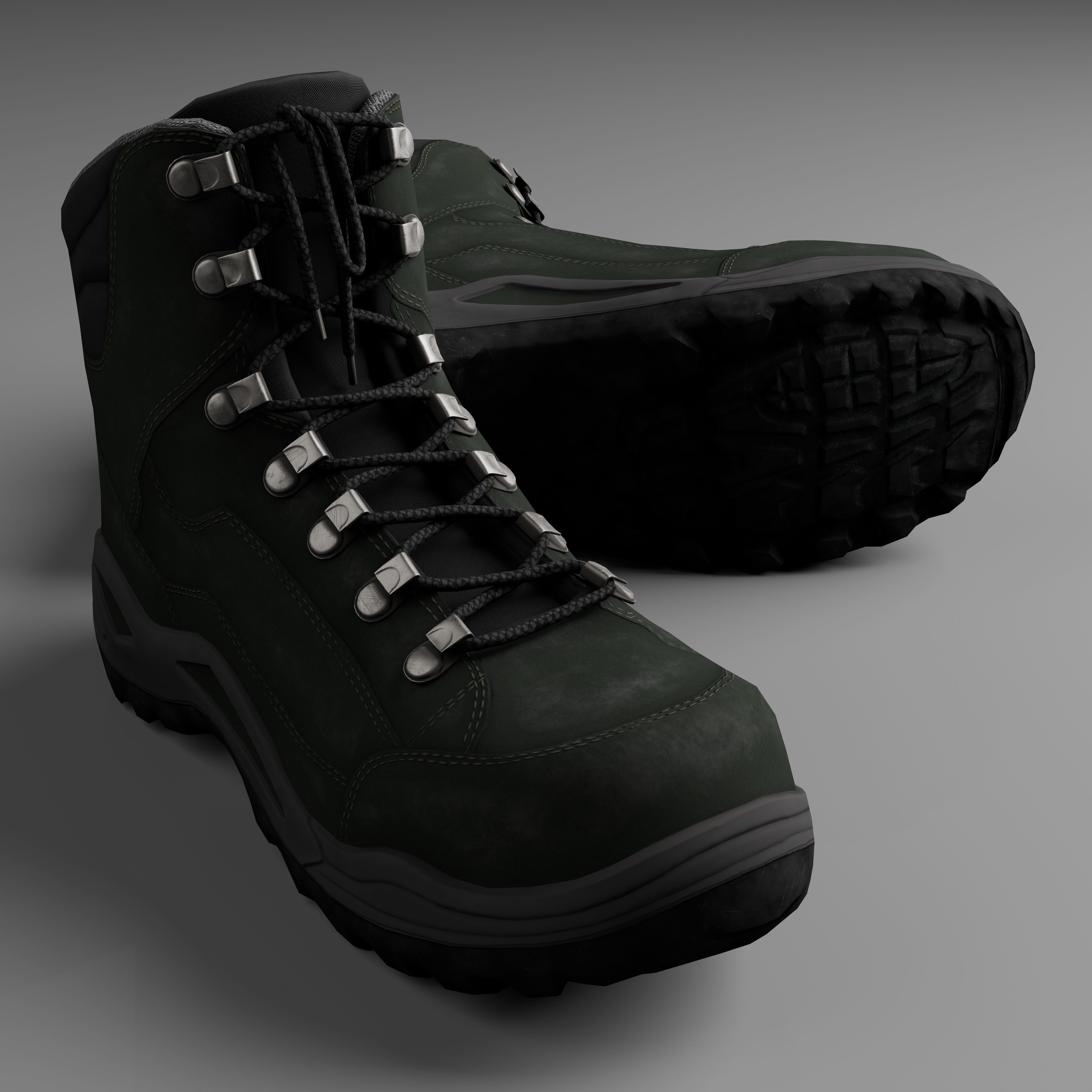 Boots 3 variation Game Ready Low-poly 3D model_3