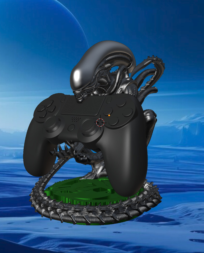 SOPORTE JOYSTICK ALIEN 3D print model_2