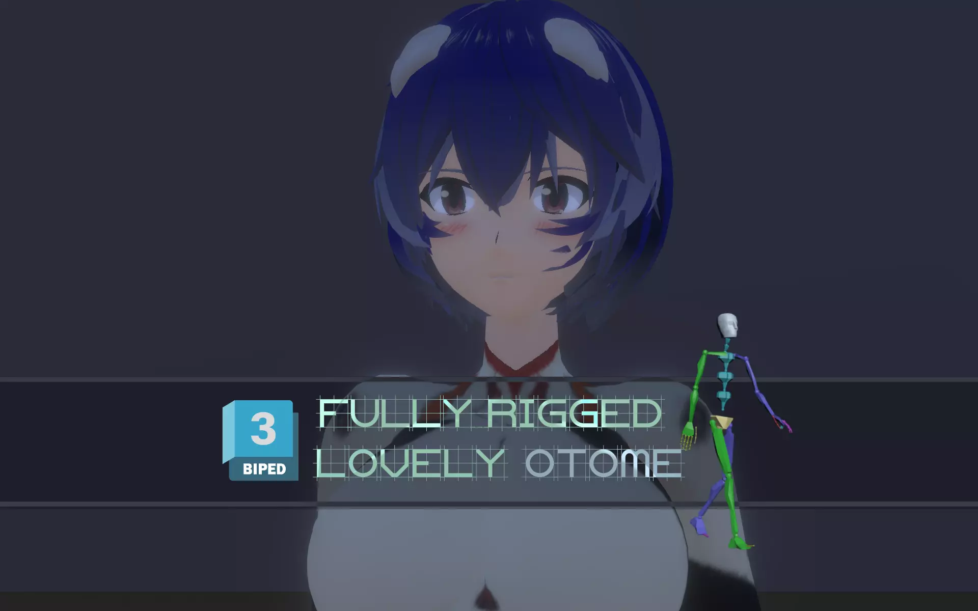 3DsMax Biped model Rei Ayanami Low-poly 3D model