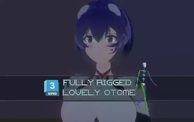 3DsMax Biped model Rei Ayanami