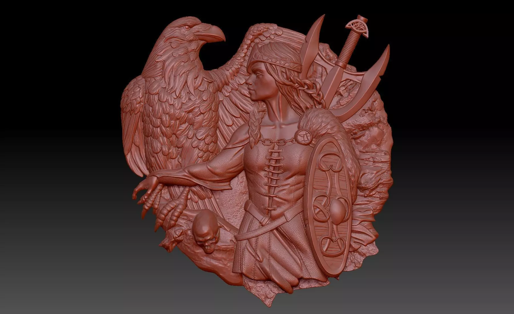 Viking Girl 3D print model_0
