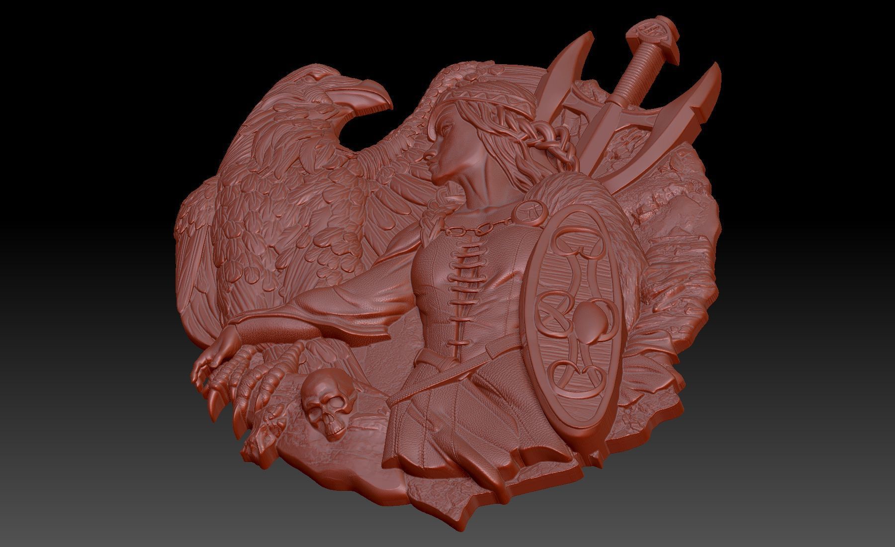 Viking Girl 3D print model_3