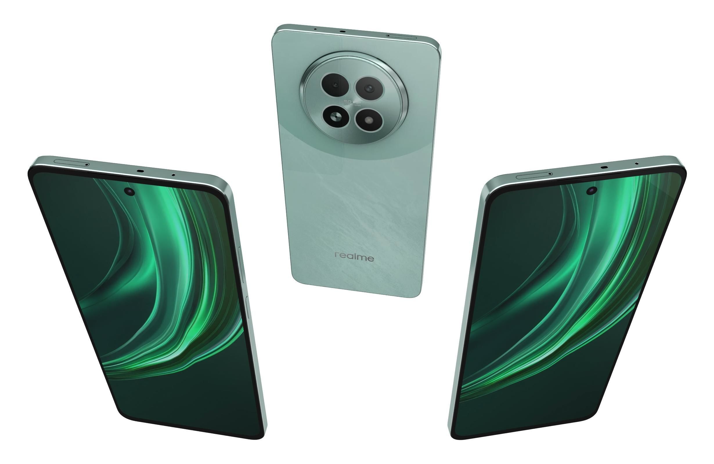 Realme 13 5G Dark Purple And Speed Green 3D model_2