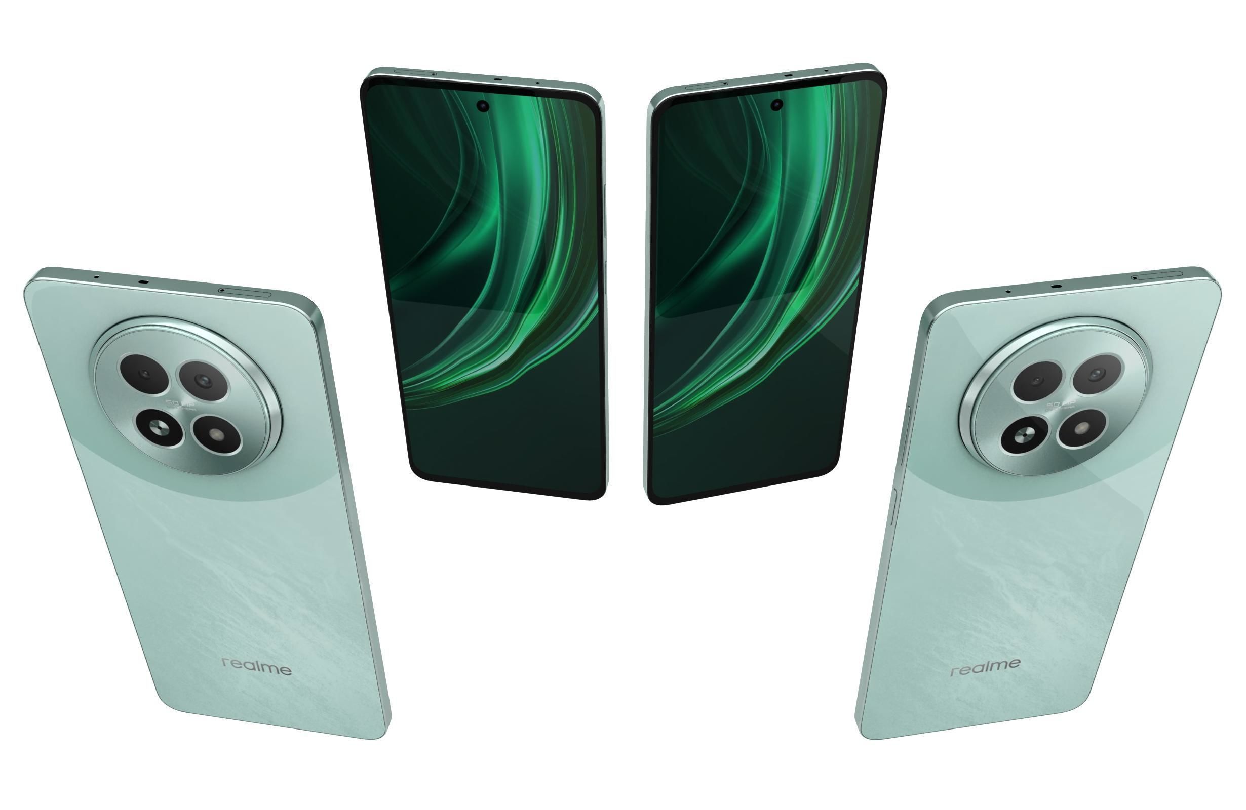 Realme 13 5G Dark Purple And Speed Green 3D model_5