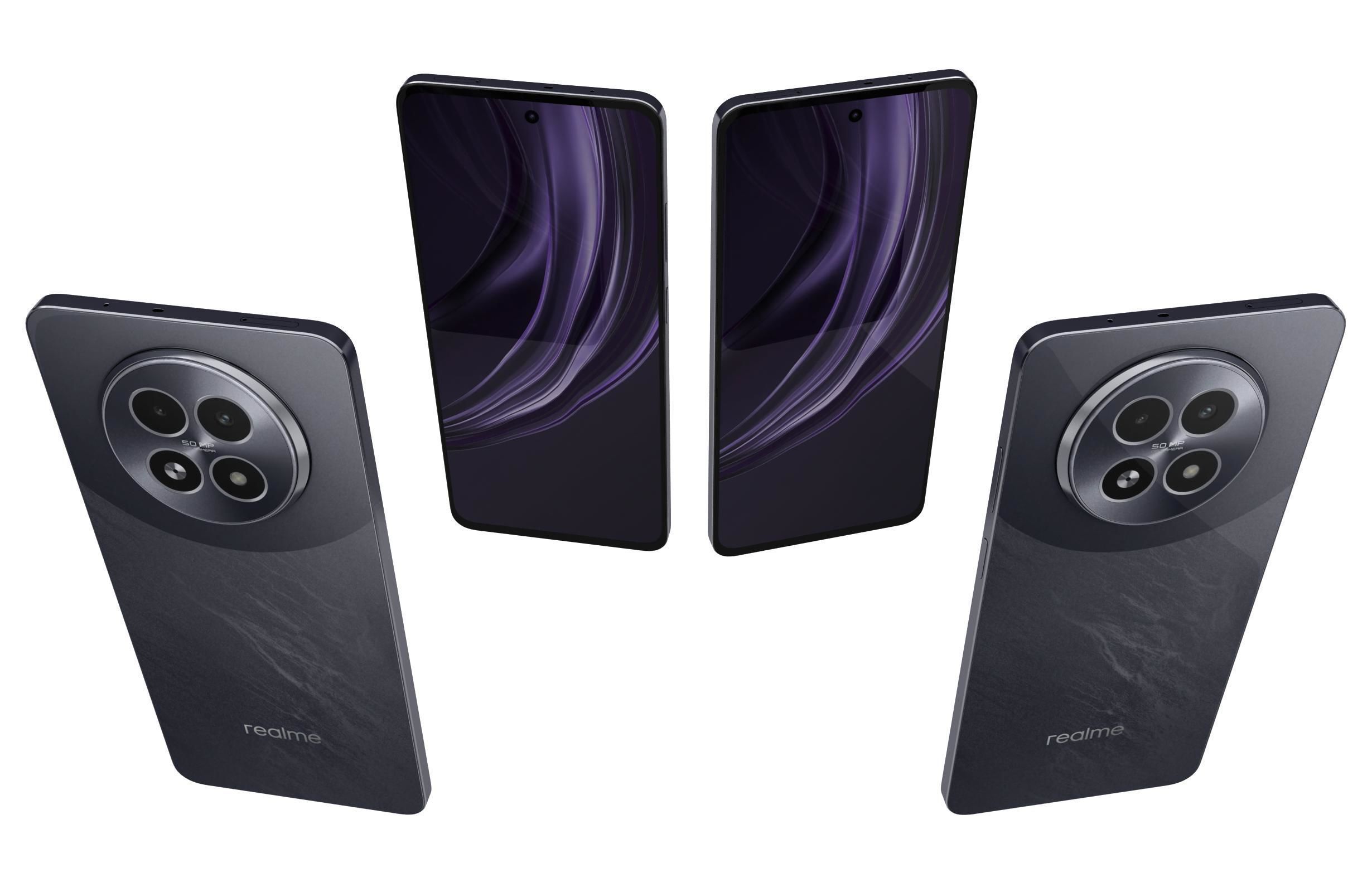 Realme 13 5G Dark Purple And Speed Green 3D model_15