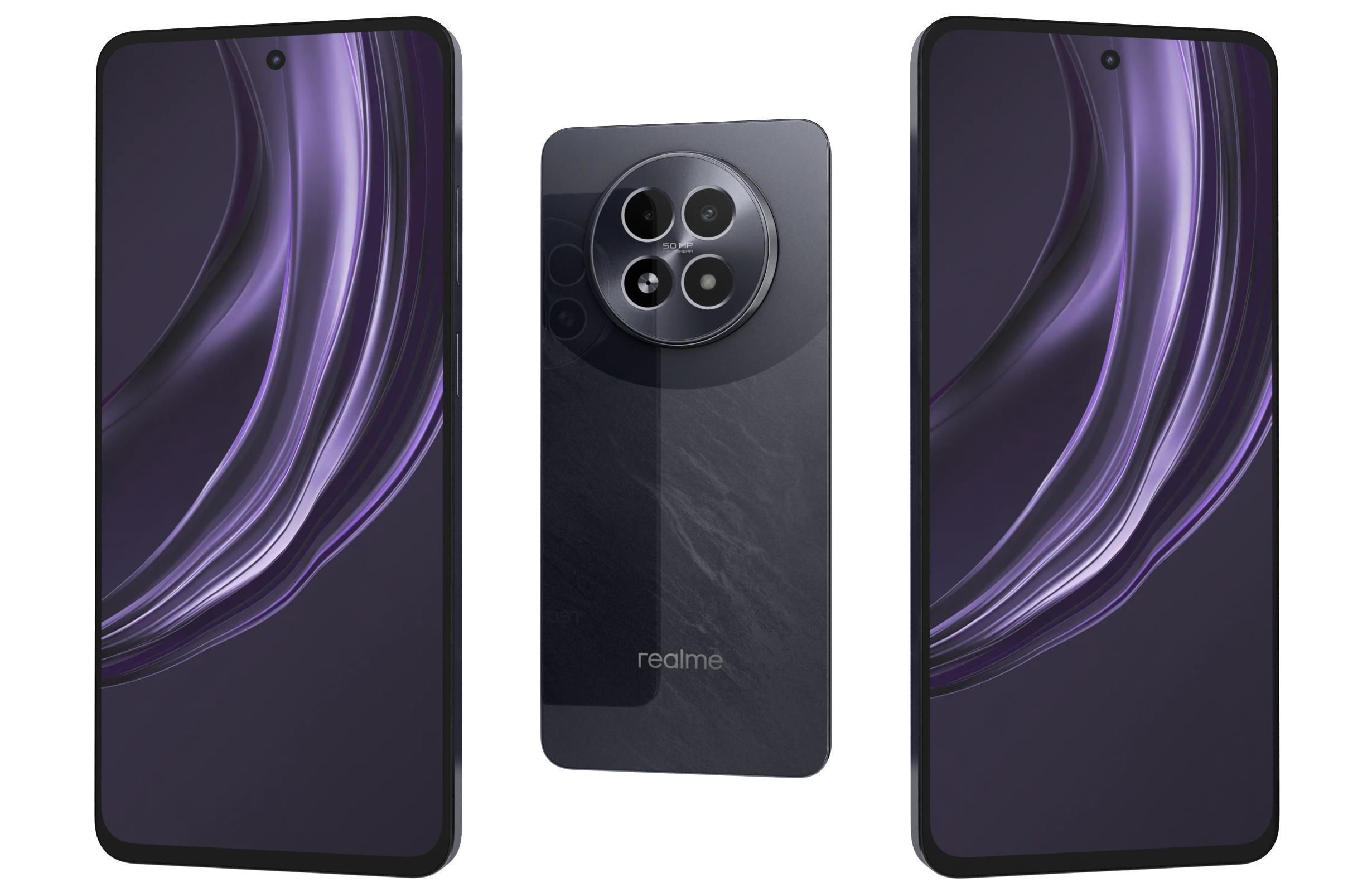 Realme 13 5G Dark Purple And Speed Green 3D model_11