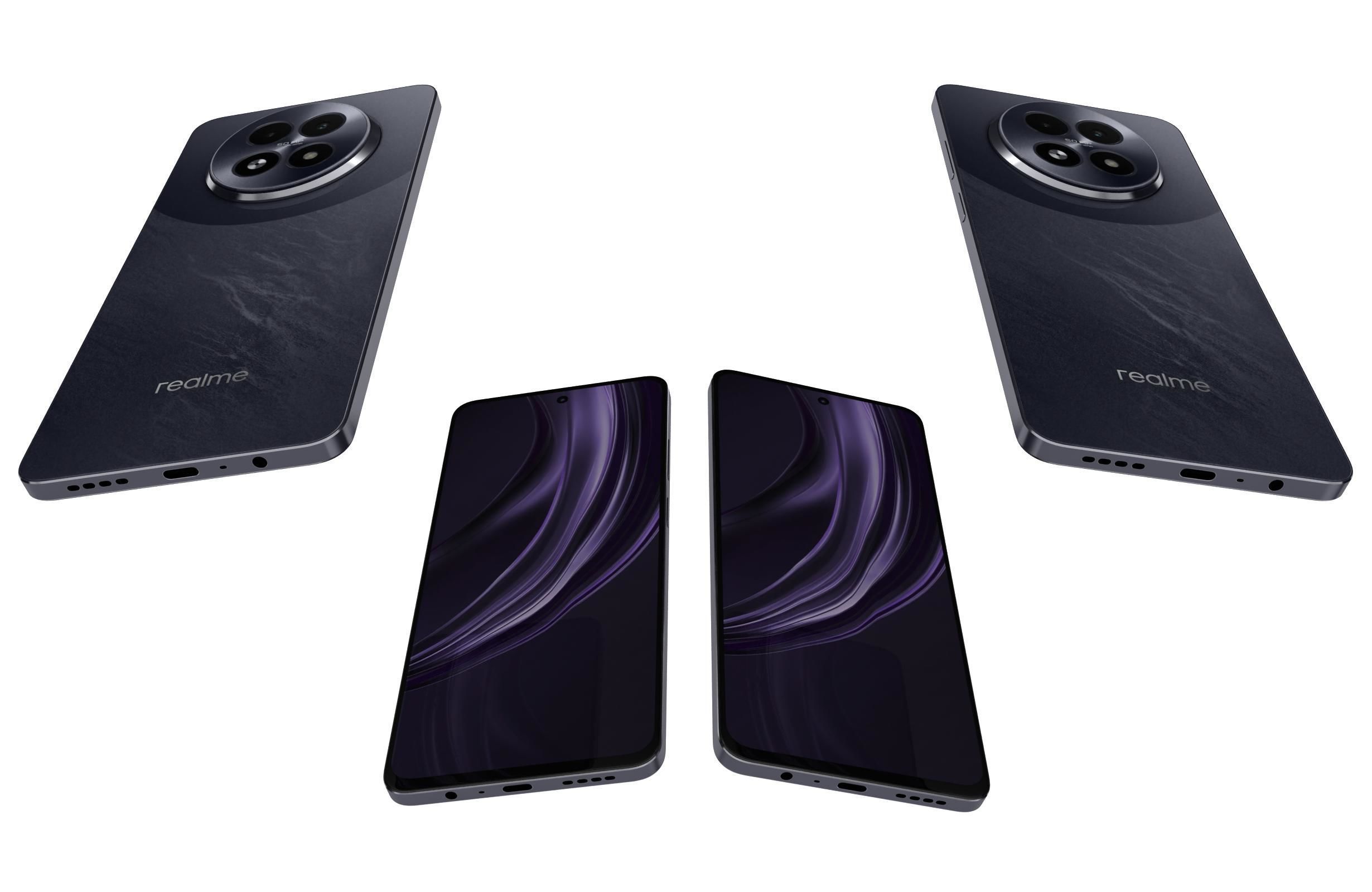 Realme 13 5G Dark Purple And Speed Green 3D model_16