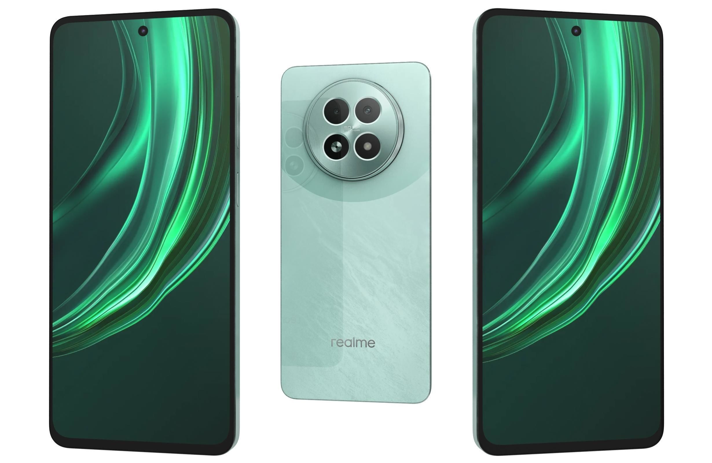 Realme 13 5G Dark Purple And Speed Green 3D model_1