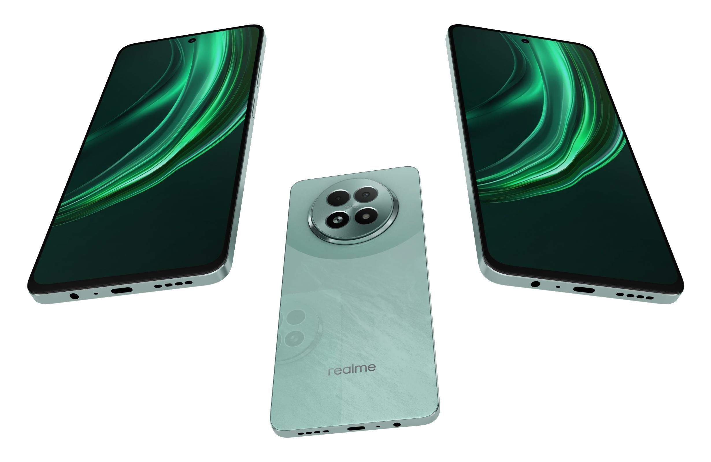 Realme 13 5G Dark Purple And Speed Green 3D model_3