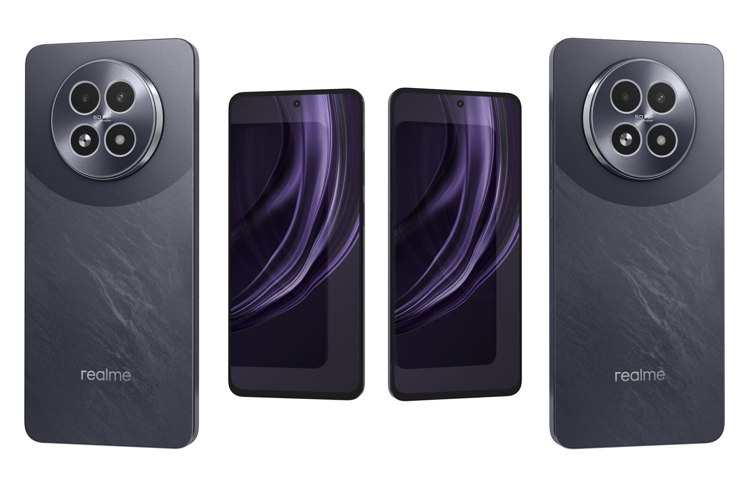 Realme 13 5G Dark Purple And Speed Green 3D model_14