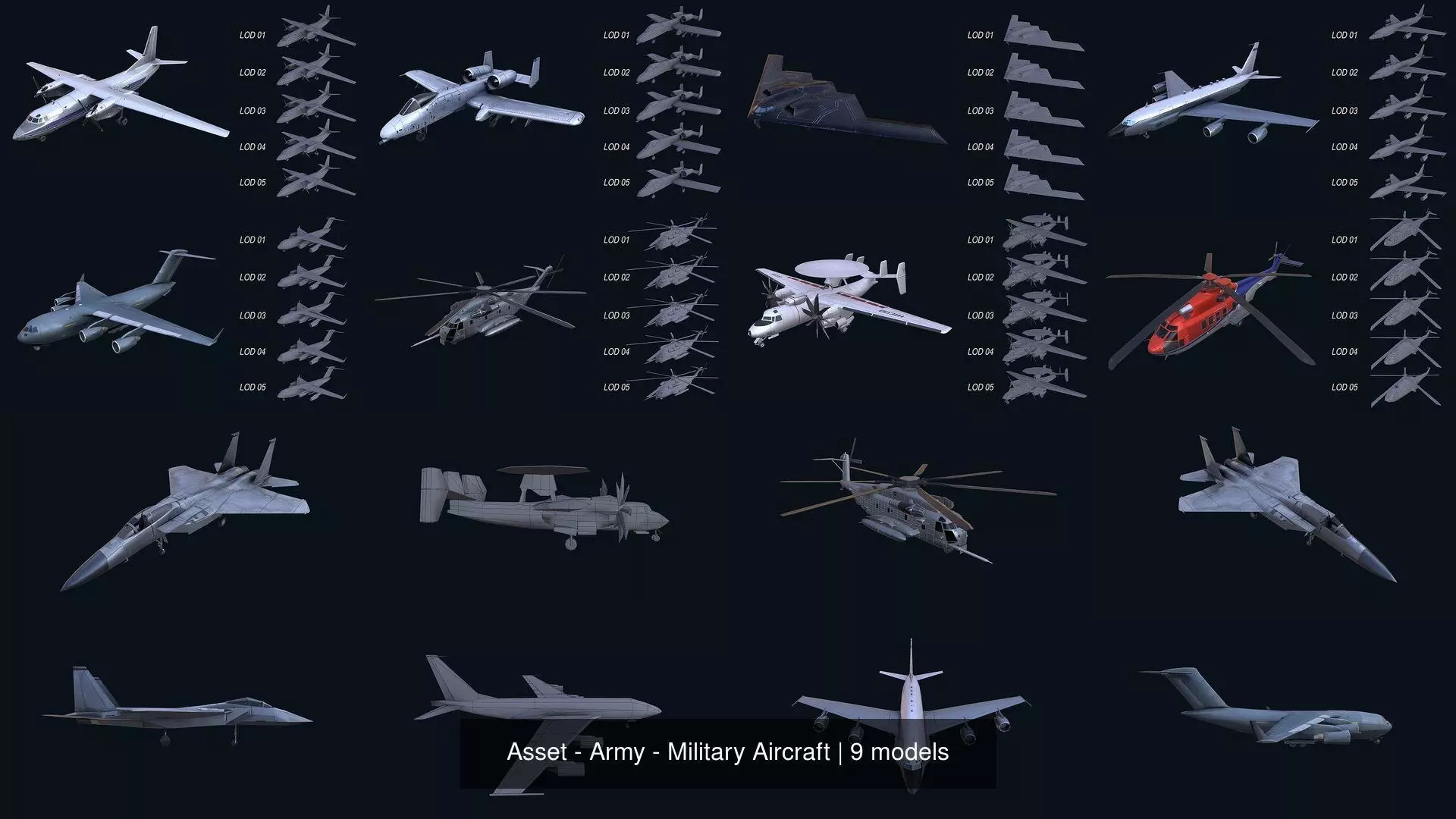 Asset - Army - Military Aircraft 3D Model Collection_0