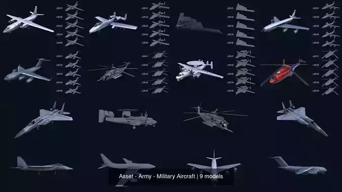 Asset - Army - Military Aircraft 3D Model Collection