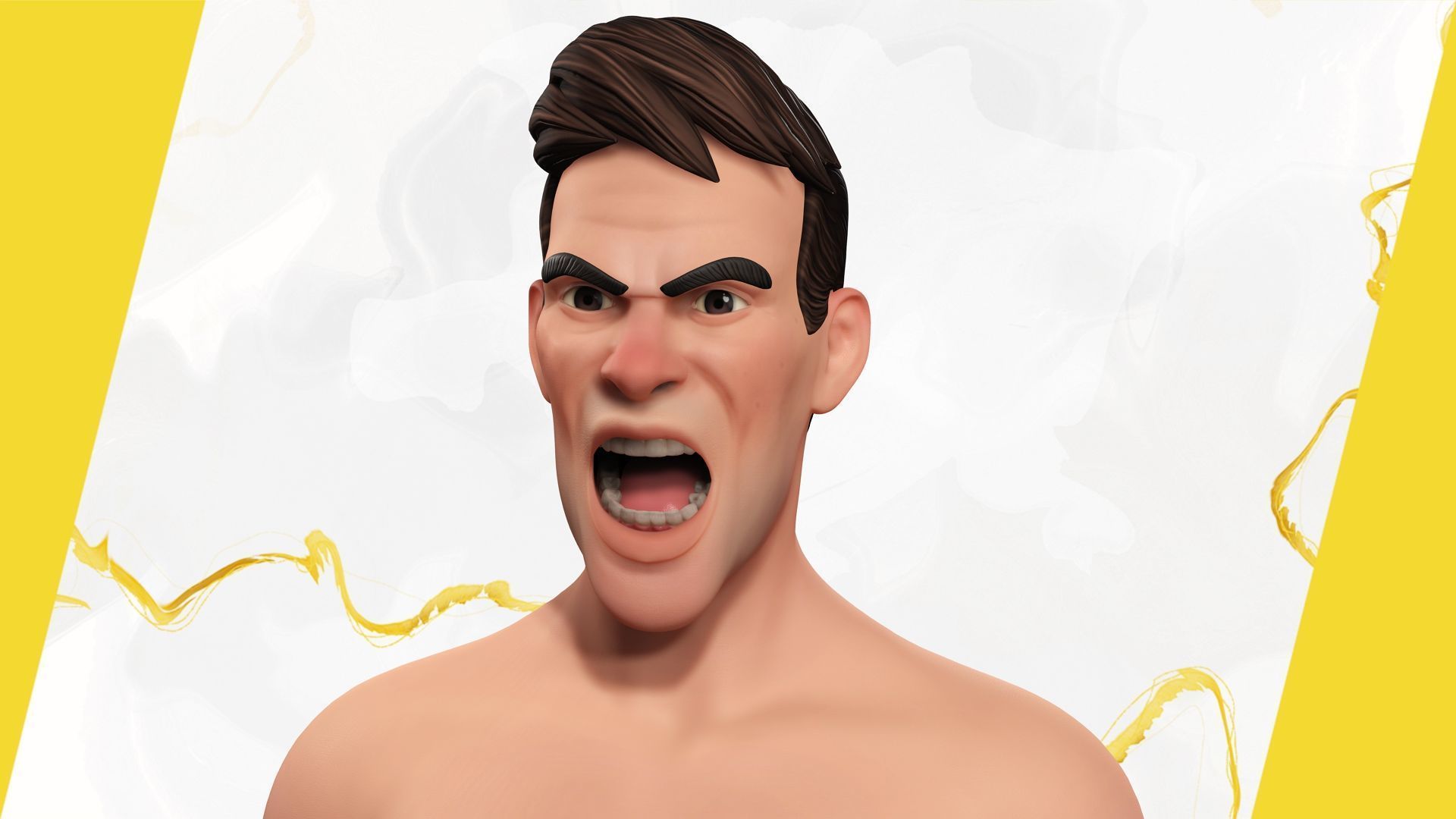 Stylized Confident Male in Sweater stylized anatomy  Low-poly 3D model_9