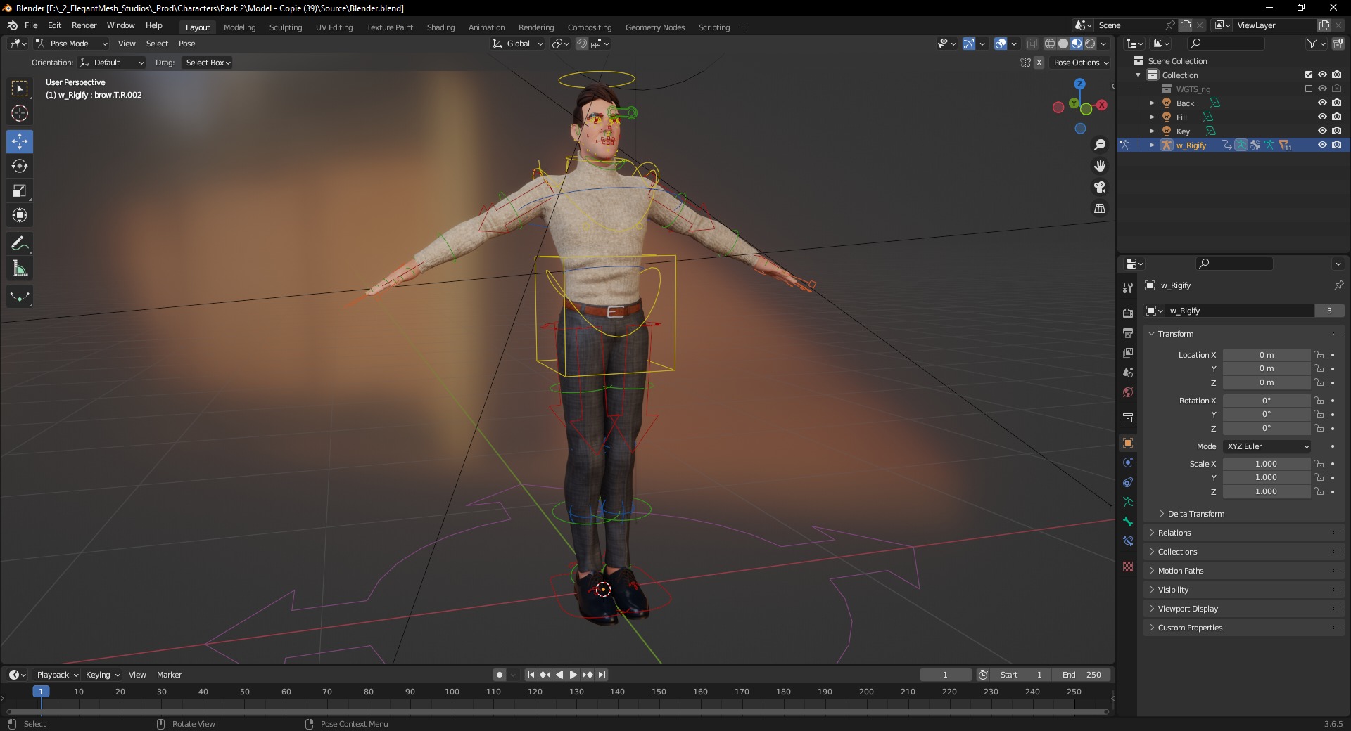 Stylized Confident Male in Sweater stylized anatomy  Low-poly 3D model_20