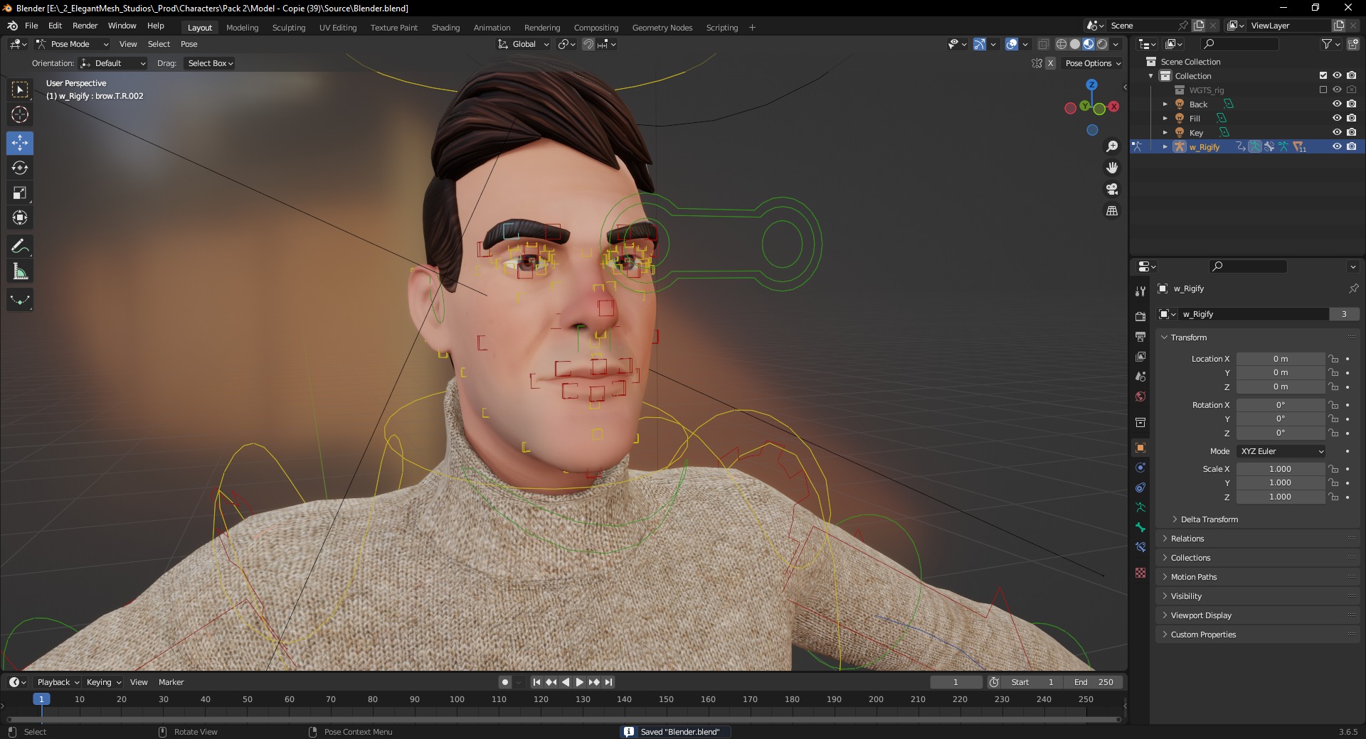 Stylized Confident Male in Sweater stylized anatomy  Low-poly 3D model_19