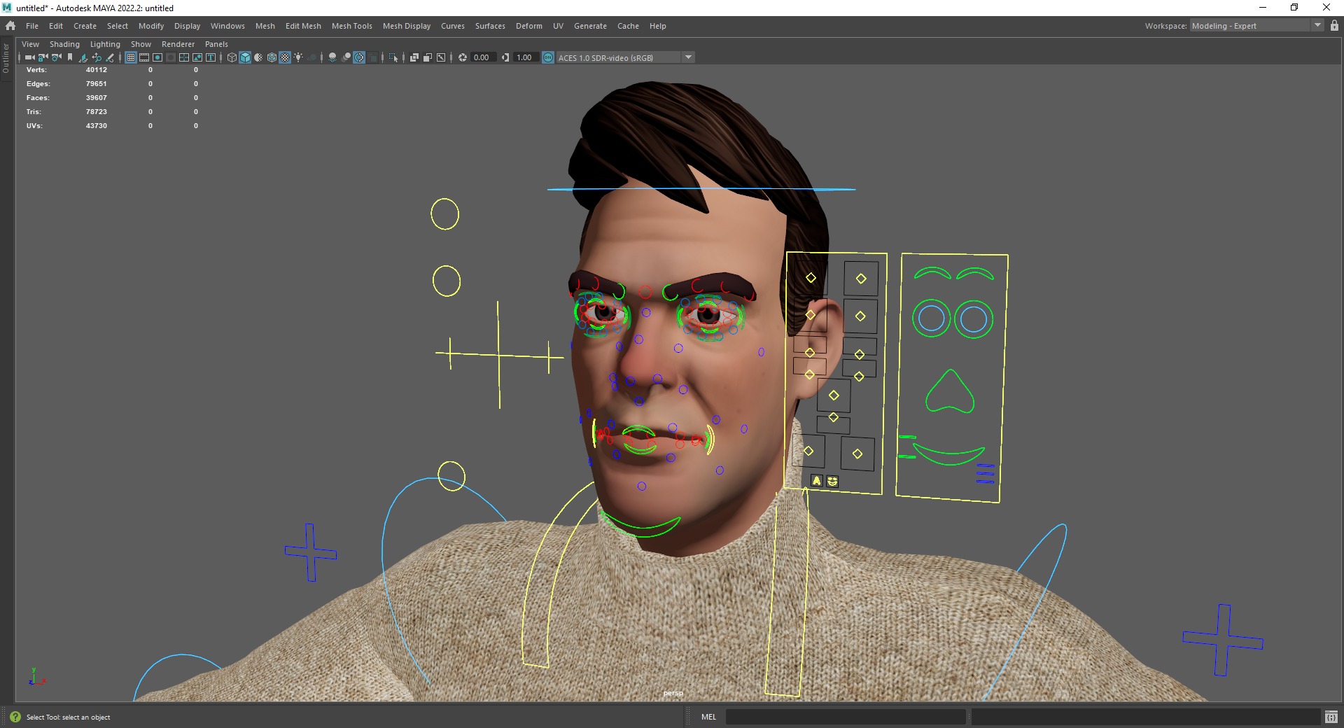 Stylized Confident Male in Sweater stylized anatomy  Low-poly 3D model_24