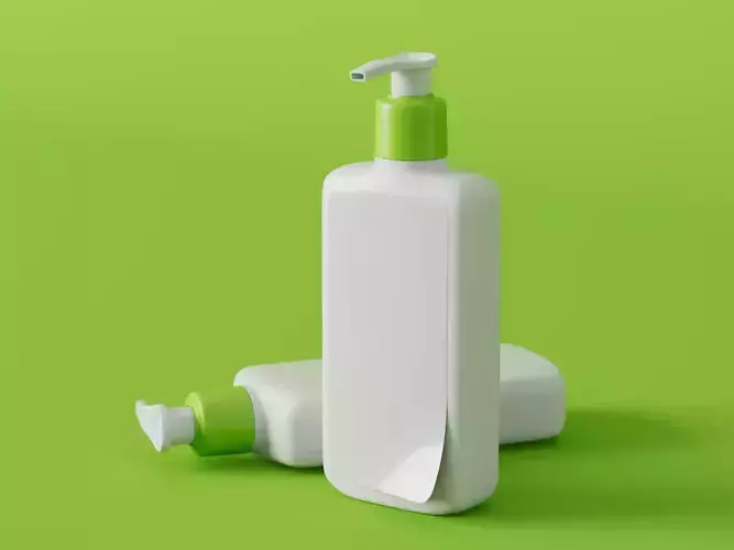 Plastic cosmetic bottle for lotion with dispenser 240 ml