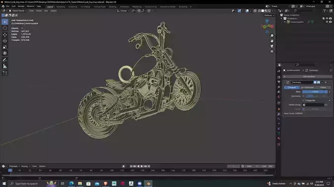 Motorcycle Keychain 3D Model