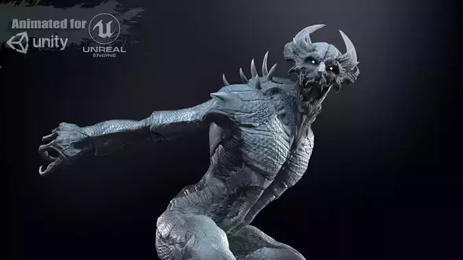 DemonT Low-poly 3D model