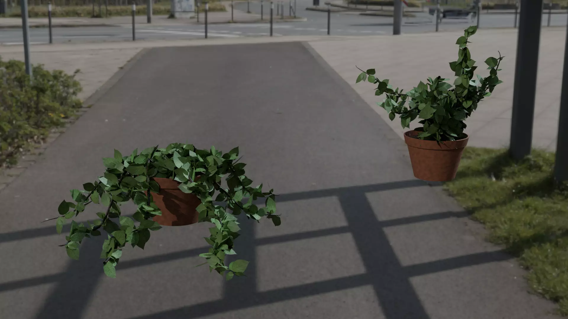 Flower pot Low-poly 3D model_0