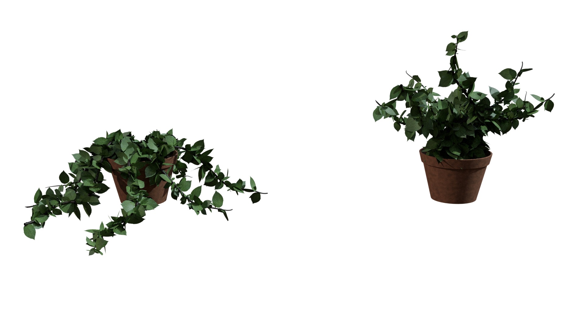 Flower pot Low-poly 3D model_1