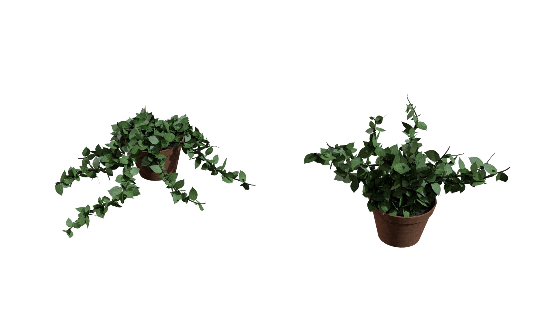 Flower pot Low-poly 3D model_3