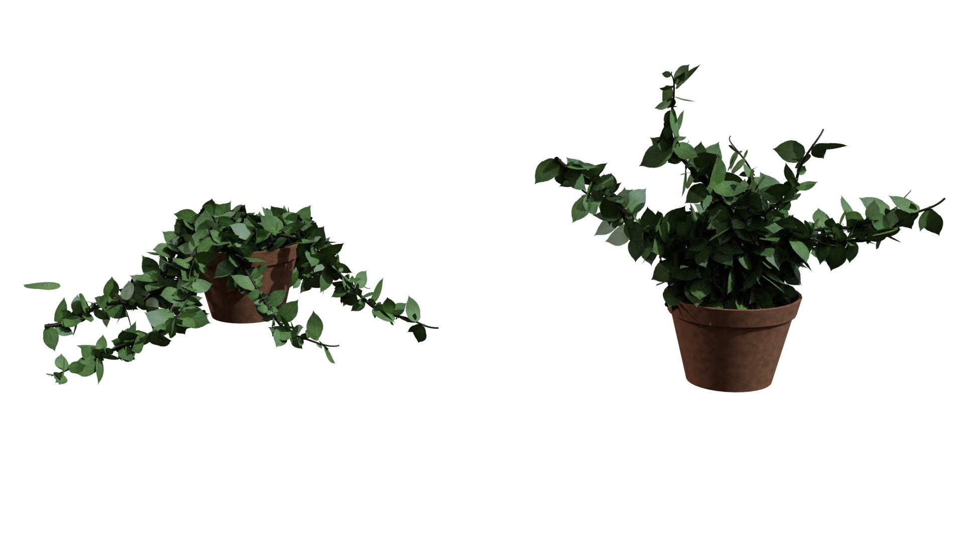 Flower pot Low-poly 3D model_2
