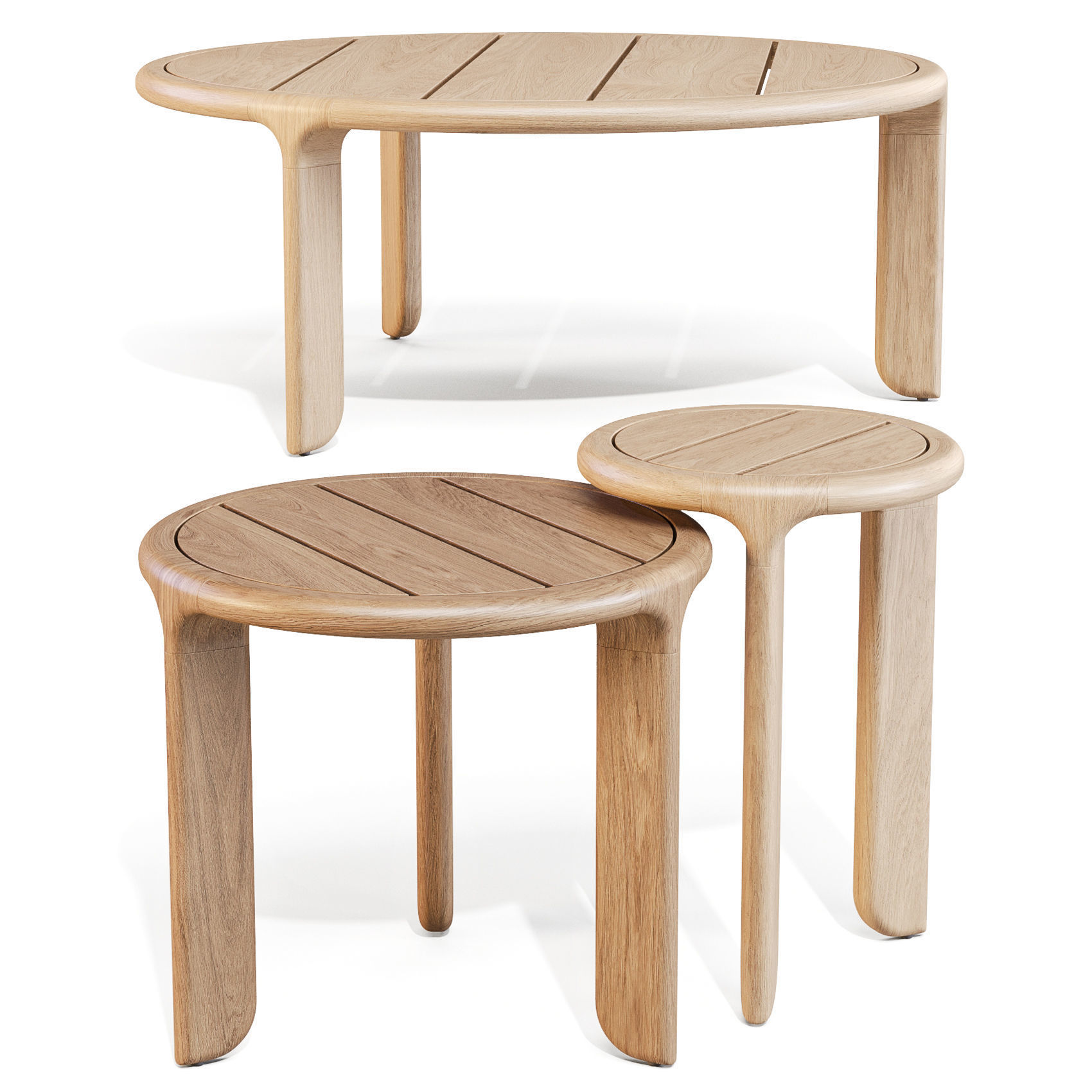 Sutherland Furniture Radia Wood - Coffee and Side Tables 3D model_4