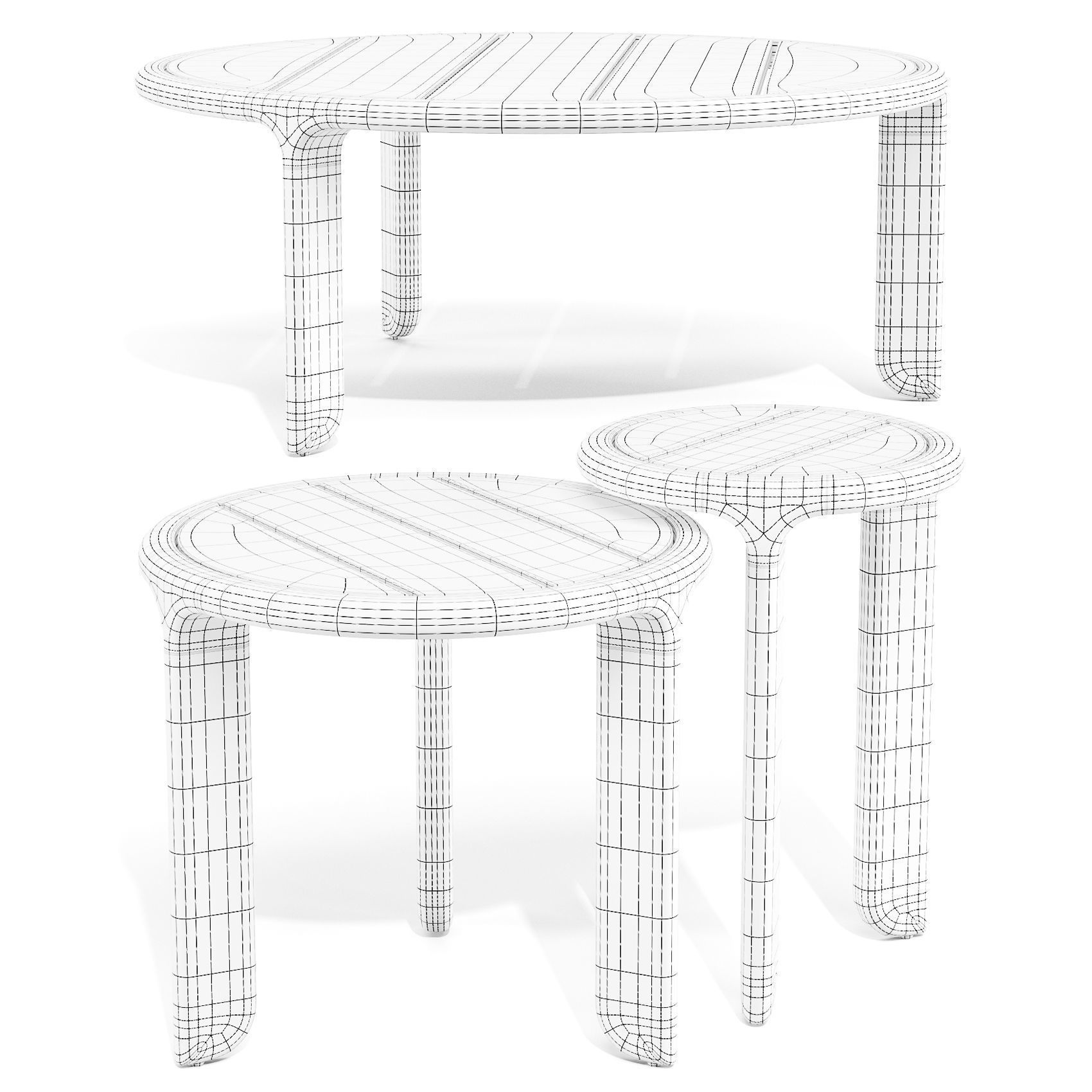 Sutherland Furniture Radia Wood - Coffee and Side Tables 3D model_6