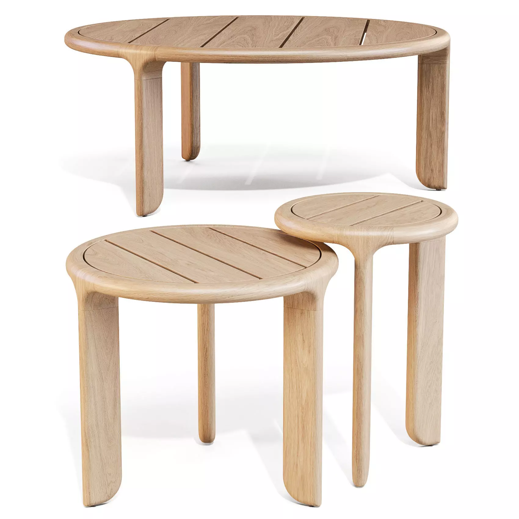 Sutherland Furniture Radia Wood - Coffee and Side Tables 3D model_0