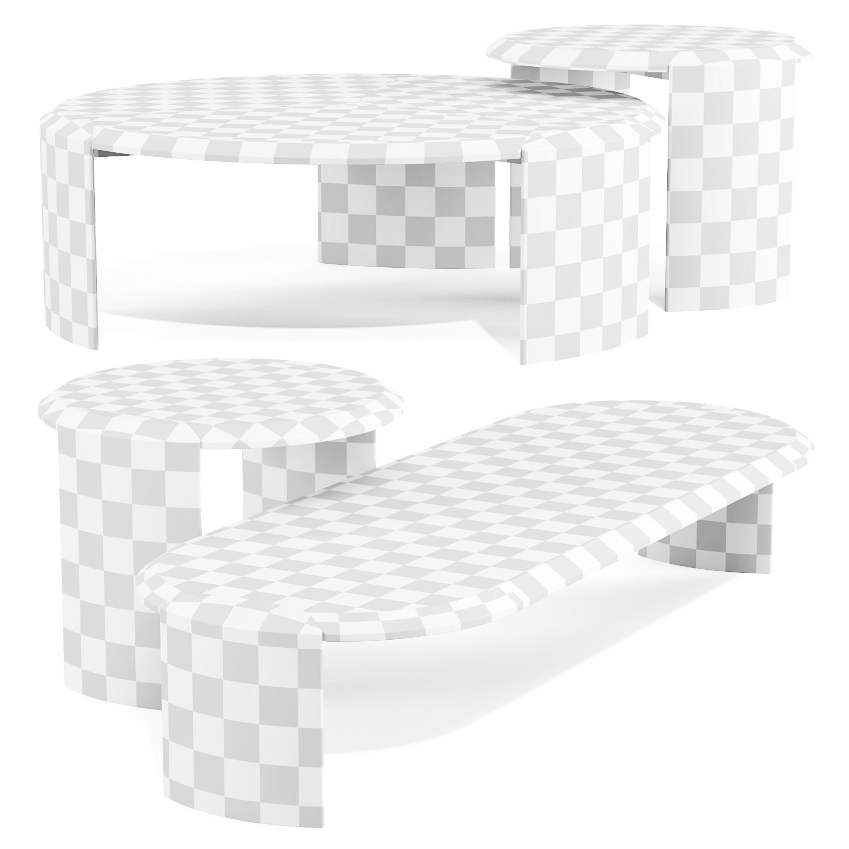 Durame Bellagio - Coffee and Side Tables Set 01 3D model_7