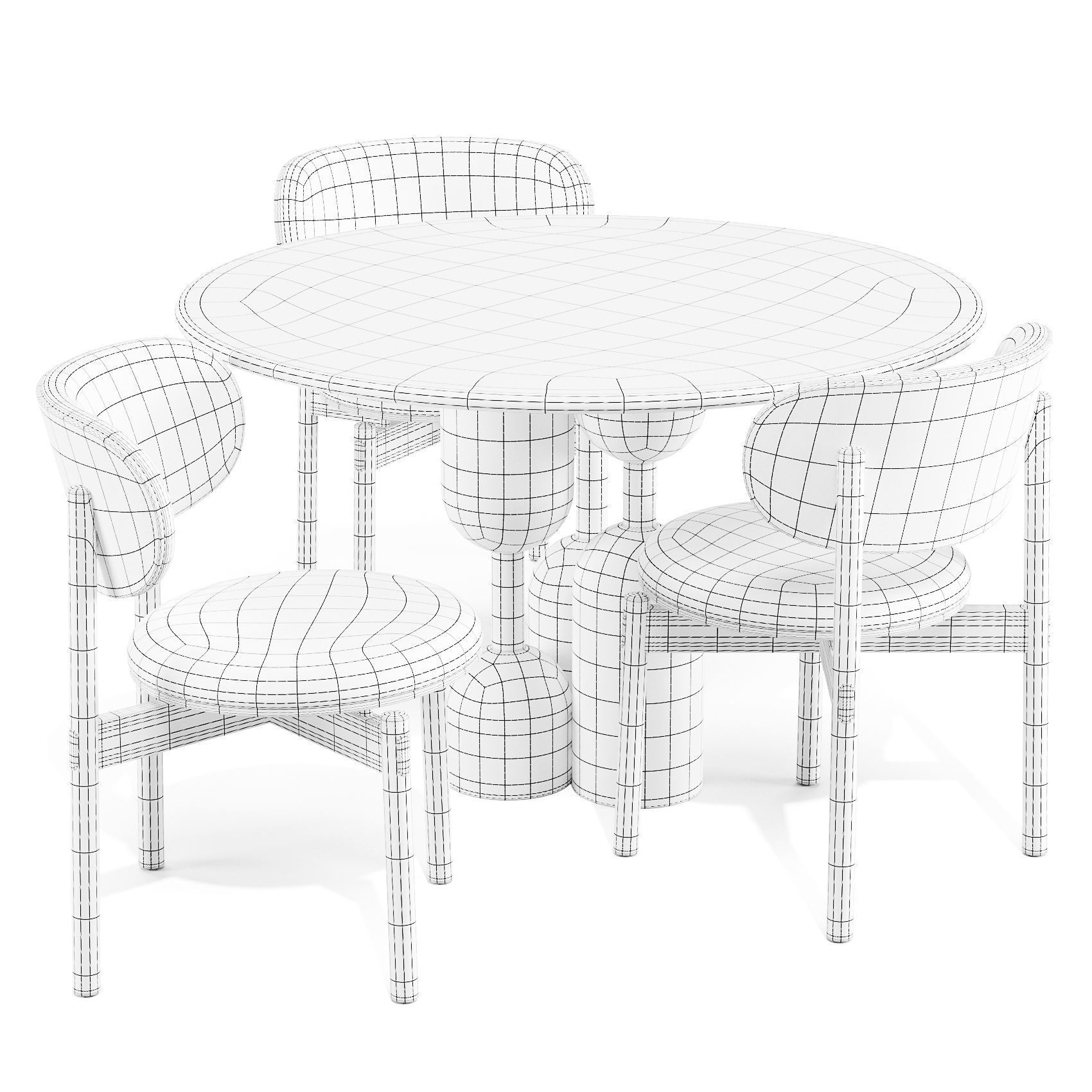 Dining Set Artekura and Arco Baoba Table and Re-Volve Chairs 3D model_6