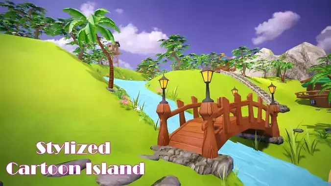 Stylized Cartoon Island
